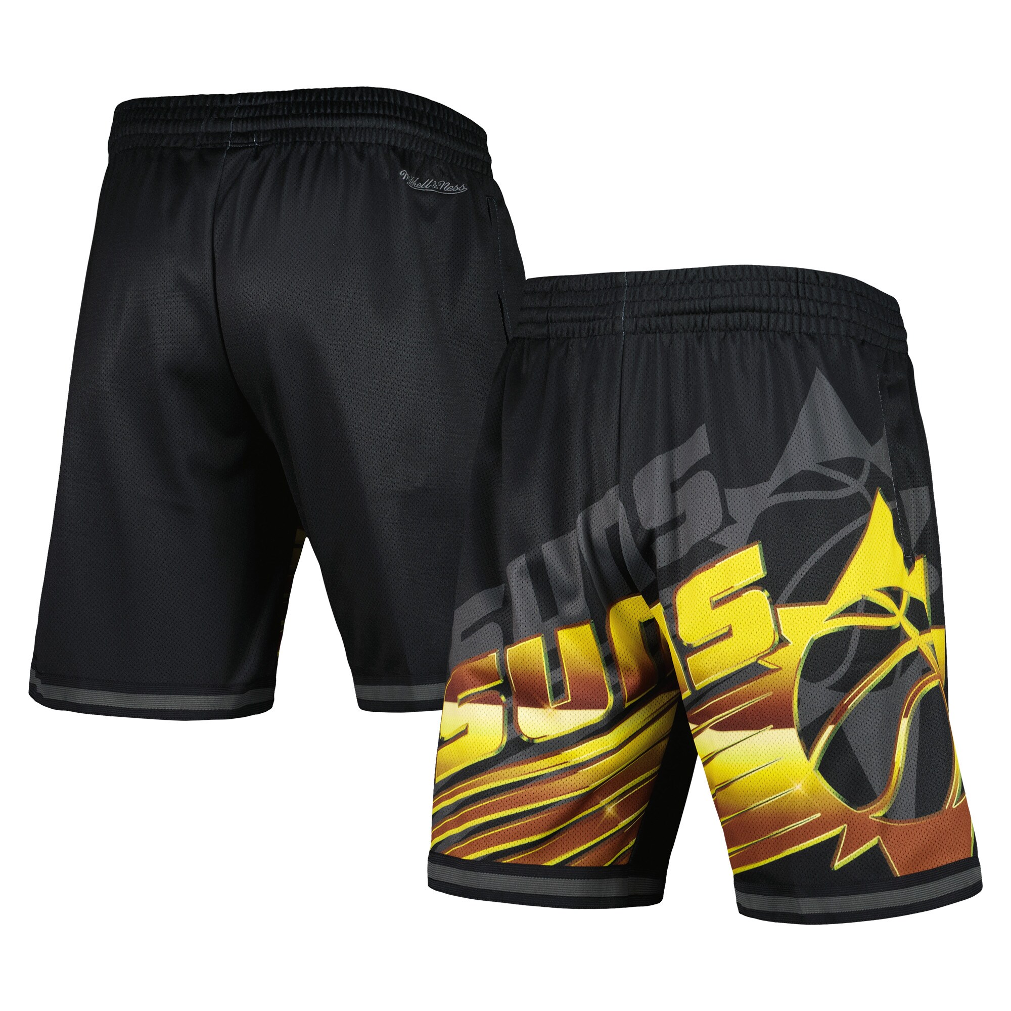 Men's Mitchell \u0026 Ness Black Phoenix Suns Big Face 4.0 Fashion Shorts
